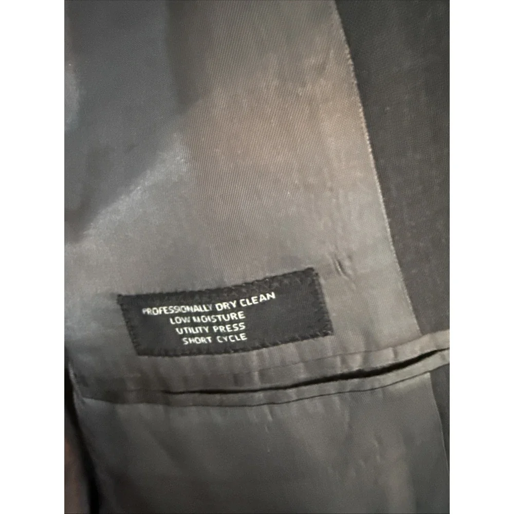 Jos. A. Bank Suit Mens 44lL Charcoal Check 100% Wool 38x32 Cuffed Pants
